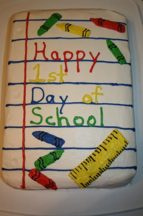 School Cakes Ideas, First Day Of School Cake, School Cake Ideas, Back To School Cake, School Cakes, First Day Of School Ideas, Preschool First Day, Teacher Cakes, First Day Back To School