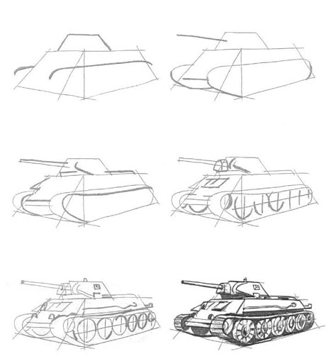 Tank Drawing Reference, Tank Sketch, Tank Reference, Tank Drawing, Army Drawing, Bike Drawing, How To Draw Steps, Military Drawings, Manga Drawing Tutorials