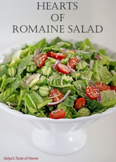 Hearts of Romaine Salad Recipe + Giveaway Delicious Salad Dressings, Different Salads, Romaine Salad, Lettuce Salad, Homemade Salad Dressing, Easy Salad Recipes, Romaine Lettuce, Fresh Veggies, Taste Of Home