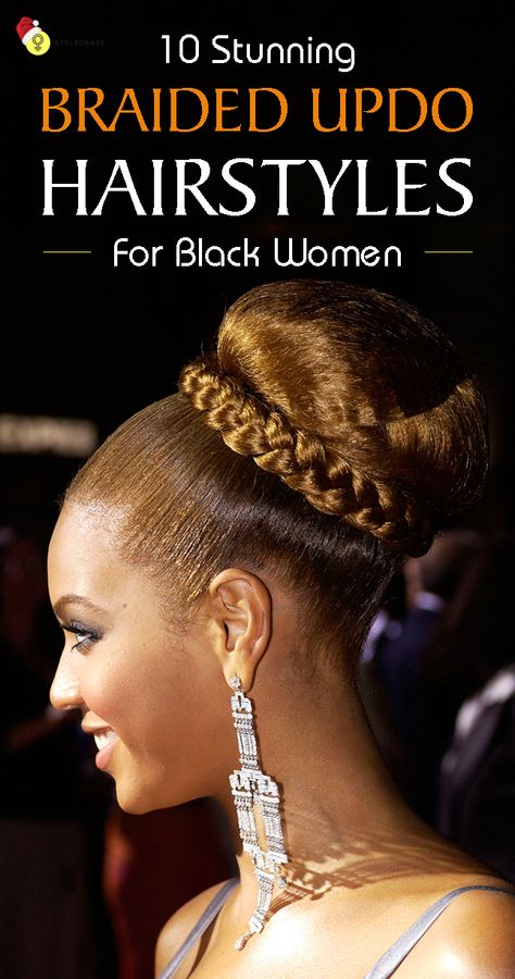 No matter what, the braided updo will always be our favourite. Why? Because regardless of what, a romantic or an edgy braided updo adds certain playfulness to anyone’s look. Whether you prefer box braids, cornrows, topknot, or Heidi braids, there are loads of perfect hairstyles here just for you. We’ve chosen ten gorgeous looks worn by the hottest black female celebrities to inspire you. Elegant Updo Hairstyles For Black Women, Braid Updo For Black Women, Braided Updo For Black Women, Updos For Black Women, Heidi Braids, Princess Braid, Crown Braids, Braided Updos, Braids Cornrows