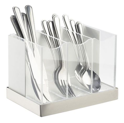 3 Slot Utensil Holder Walmart Kitchen, Beautiful Flatware, Kitchen Countertop Organization, Kitchen Utensil Storage, Flatware Holder, Flatware Caddy, Flatware Organizer, Countertop Organization, Plastic Utensils