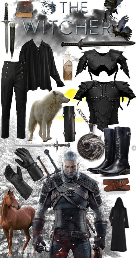 Geralt Of Rivia Outfit, Witcher Costume Men, Witcher Halloween Costume, Geralt Costume, Geralt Outfit, Witcher Cosplay Geralt, Witcher Costume, The Witcher Costume, Geralt Of Rivia Cosplay