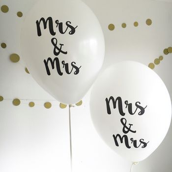 House of Ollichon loves...Mrs And Mrs Lesbian Wedding Balloons! #samesexwedding #lgbt #lgbtq #bridetobe #LesbianWeddingOutfit Lesbian Bachelorette Party, Lesbian Bachelorette, Calligraphy Decor, Bridal Shower Balloons, Mrs And Mrs, Wedding Balloon Decorations, Shower Balloons, Lgbt Wedding, Dream Destination Wedding