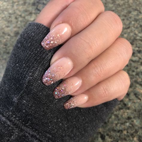 New Years Ombre Nails, Sparkly Ombré Nails, Glitter Gradation Nails, Hombre Glitter Nails, Glitter Ballerina Nails, Ombré Glitter Nails, Gradation Nail, Glitter Fade Nails, Ombre French Nails