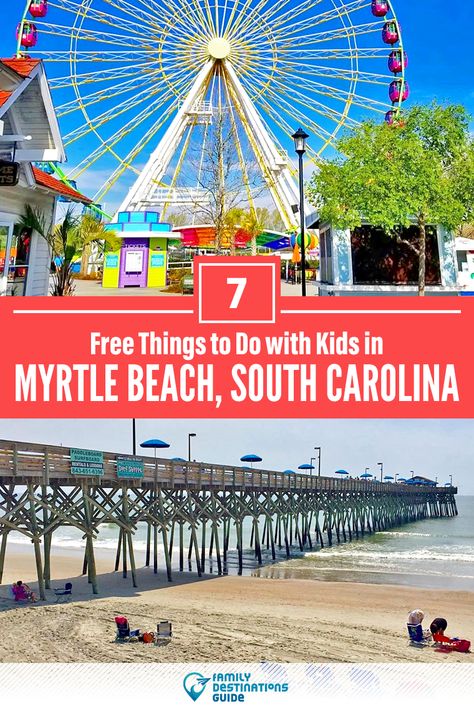 Looking for free family activities in Myrtle Beach, South Carolina? We’re FamilyDestinationsGuide, and we’re here to help: Discover the best free things to do in Myrtle Beach with kids - so you get memories that last a lifetime! #myrtlebeach #myrtlebeachthingstodo #myrtlebeachwithkids #myrtlebeachactivities Surfside Beach South Carolina, Myrtle Beach Family Vacation, Myrtle Beach Things To Do, Beach With Kids, Surfside Beach Sc, Myrtle Beach Trip, North Myrtle Beach Sc, Myrtle Beach Boardwalk, Free Family Activities