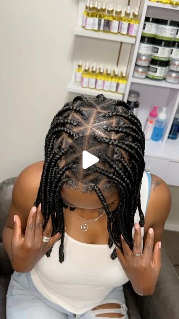 Bantu Knots With Braids, Bob Knotless Braids, Triangle Parts, Triangle Braids, Short Hair Highlights, Helpful Things, Bantu Knots, Gifted Hands, Knotless Braids