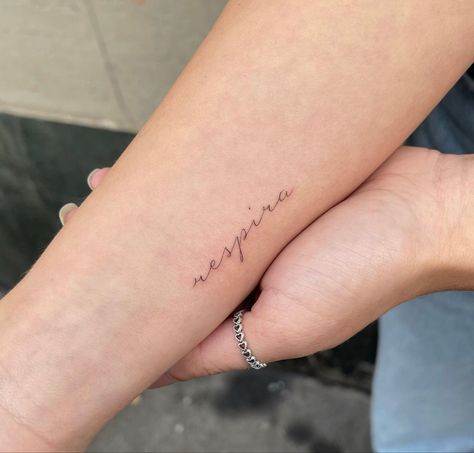 Small Portuguese Tattoos, French Word Tattoos For Women, Italian Word Tattoos, Spanish Tattoos Words Meaningful, Portuguese Tattoo Ideas, Outer Wrist Tattoo, Sempre Tattoo, Mindfulness Tattoo, French Word Tattoos