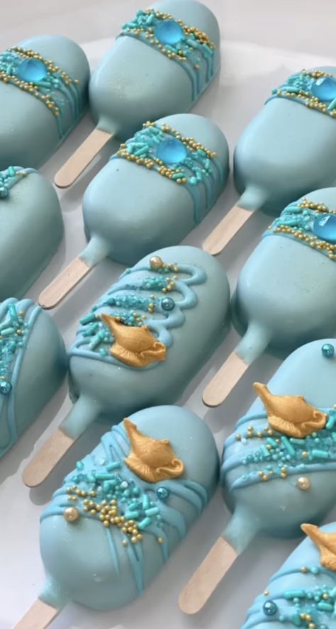 Aladin Quinceanera Ideas, Alladin Birthday Theme, Aladdin And Jasmine Birthday Party Ideas, Aladdin Themed Desserts, Aladdin Snacks, Aladdin Sweet 16 Theme, Aladdin Cake Pops, Jasmine Sweet 16 Theme, Arabian Nights Quinceanera Theme