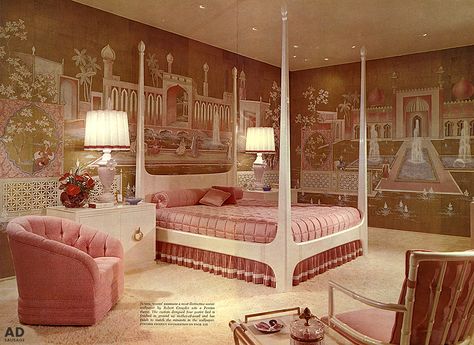 1960's bedroom....wow, just wow! 60s Bedroom Ideas, Bedroom 60s, 1960s Bedroom, 60s Bedroom Decor, 60s Bedroom, Vintage Bedroom Sets, 60s Decor, 1960s Home, Retro Bedrooms