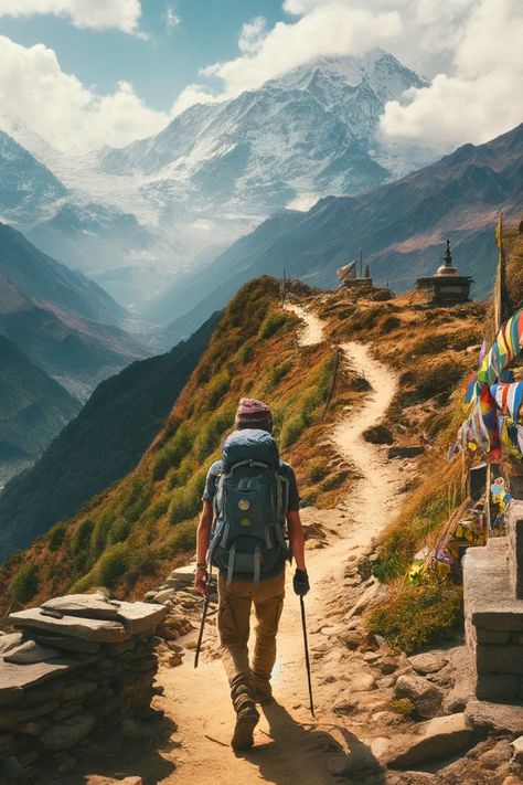 Solo Trek Nepal Trek Draw, Inktober Trek, Trek Aesthetic, Nepal Photography, Inktober Prompts, Trekking Photography, Himalayas Nepal, Nepal Culture, Inktober 2024