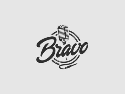 Bravo Sound Studio Logo, Karaoke Logo Design, Radio Logo Design, Karaoke Logo, Tequila Logo, Musical Logo Design, Mic Logo, Singer Logo, Musical Logo