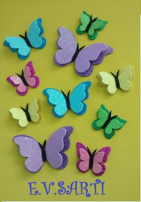 3d Butterfly Craft, Easy Paper Flowers, Paper Flower Crafts, Hand Crafts For Kids, Paper Butterflies, Paper Butterfly, Butterfly Crafts, Origami Easy, Paper Crafts For Kids