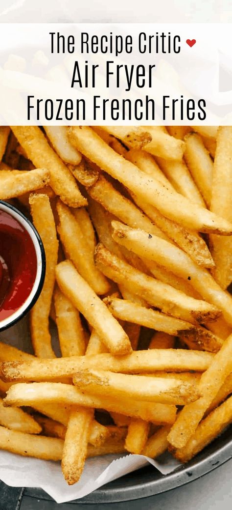 These Air Fryer Frozen French Fries come out exactly like your favorite fast food fries! They are crispy, golden on the outside and perfectly soft on the inside. So much better than frying or baking! Air Fryer Frozen Fries, Airfryer French Fries, Best Air Fryer French Fries, Recipe Critic Recipes, Air Fryer Eggplant Parmesan, Air Fryer Frozen French Fries, Air Fry French Fries, Air Fryer Eggplant, Air Fryer Sides