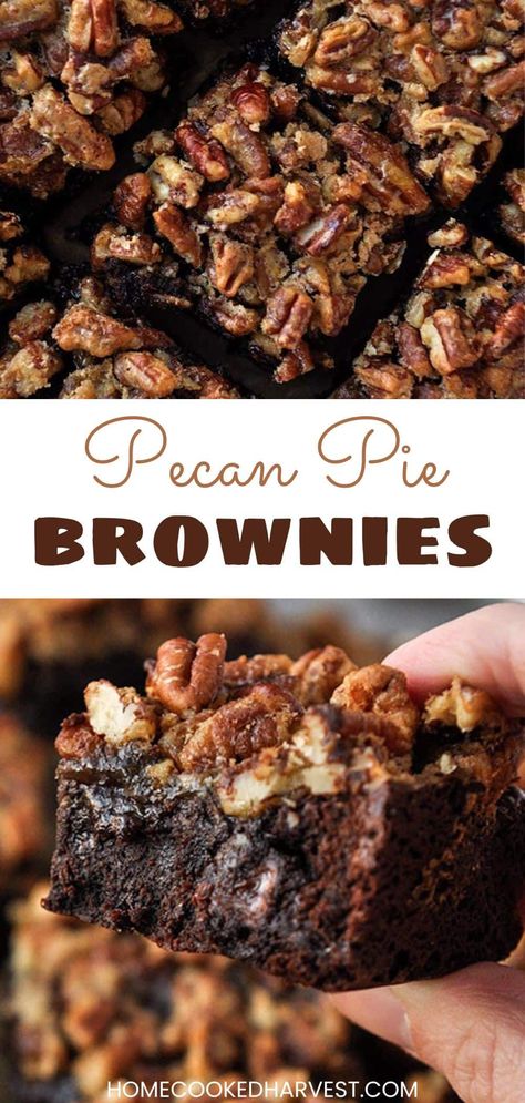 Pecan Pie Brownies Easy Pecan Pie Brownies, Fall Brownie Recipes, Easy Pecan Dessert Recipes, Pecan Pie Brownies Recipe Easy, Decadent Brownie Recipes, Angel Pecan Pie, Easy And Fast Desserts, German Chocolate Pecan Pie Bars, Fall Brownies