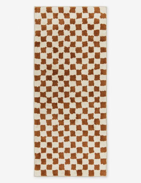 Checkerboard Bath Mat by Sarah Sherman Samuel Bathroom Rugs Modern, Bathroom Shower Rug, Kids Bathroom Rug, Checkered Bath Mat, Kids/guest Bathroom, Checkered Bathroom, Bath Styling, Long Bath Mat, Bath Mat Runner