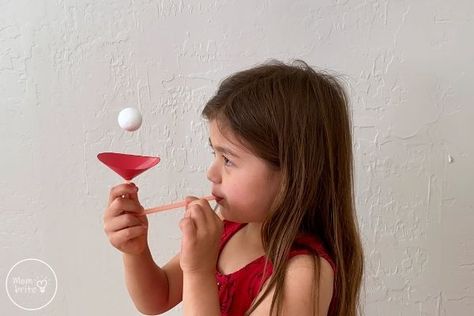 Floating Ball Experiment: Bernoulli's Principle for Kids Bernoulli's Principle Experiment, Bernoulli's Principle, Steam Activities Elementary, Kids Craft Work, Bendy Straw, Cone Template, Engineering Challenges, Summer Planning, Elementary Stem Activities