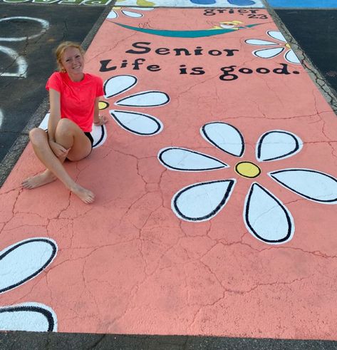 #senioryear #seniors #parkingspot #parkingspotpainting #seniorparking #senior #classof2023 #2023 #lifeisgood #painting Senior Parking Spots, Senior Parking Spaces, Senior Parking Spot, Parking Spot Painting, Spot Painting, Senior Szn, Parking Spot, Song Lyric, Senior Year