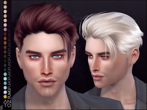 Anto - Puma (Hairstyle) Sims 4 Hair Male, Pelo Sims, Sims 4 Cc Makeup, Sims 4 Cc Skin, Sims4 Clothes, Sims Hair, Sims 4 Mods Clothes, Sims 4 Cas, Sims 4 Game