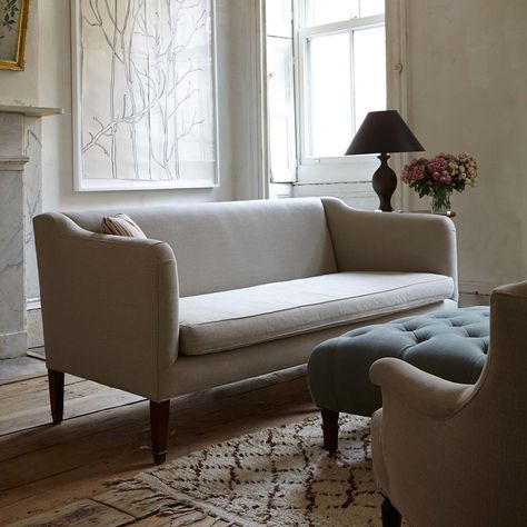 John Derian Company on Instagram: “Our Cove Sofa for @myciscohome. This sofa is inspired by Sheraton-style antiques. Thomas Sheraton was a highly influential cabinetmaker of…” Cisco Brothers Furniture, Organic Furniture, Green Furniture, John Derian, Leather Lounge Chair, Cabinet Makers, Upholstered Sofa, Sofas And Chairs, Furniture Collection