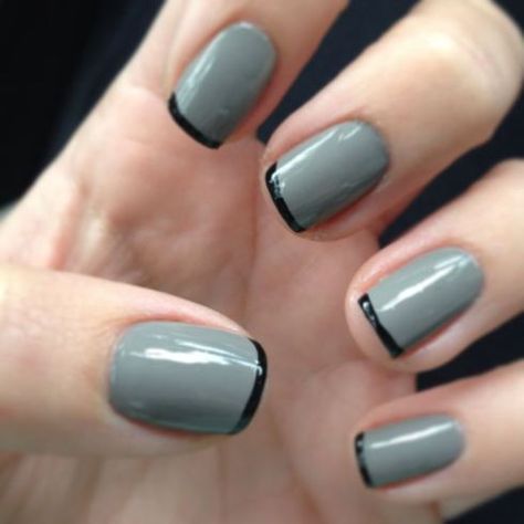 Grey Matte Nails, Nails Design Short, White And Green Nails, Grey Nail Art, Grey Nails, Grey Nail Designs, Nail Tip Designs, Black Tips, Makeup Hacks Beauty Secrets