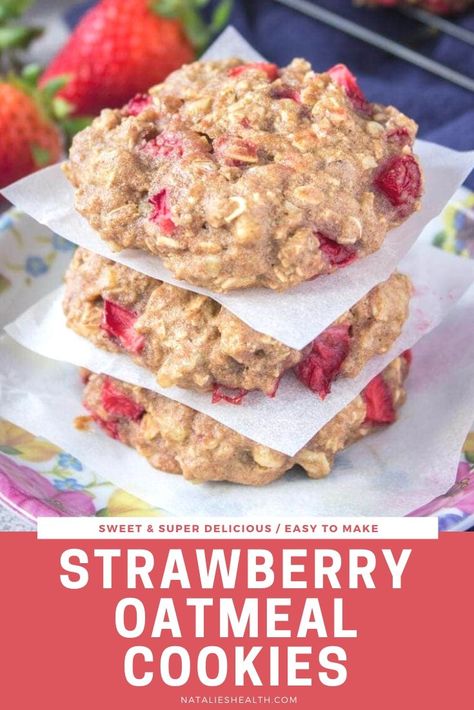 Strawberry Oatmeal Cookies, Desserts Table, Fresh Strawberry Recipes, Strawberry Breakfast, Strawberry Oatmeal, Easy Gluten Free Desserts, Homemade Snickers, Vegetarian Desserts, Healthy Strawberry