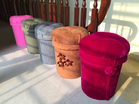 Diy Bucket Stool, Paint Bucket Seats, Bucket Diy, Diy Bucket, Bucket Ideas, Youth Room, Paint Buckets, Seat Storage, Diy Makeover