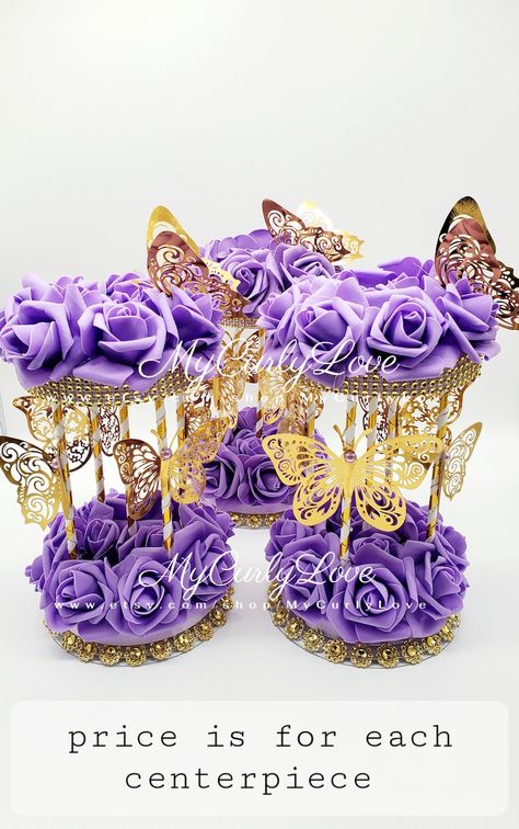 Purple Butterfly Centerpiece, Purple Butterfly Birthday, Fairy Decor, Butterflies Decoration, Enchanted Garden, Quinceanera Decor, Sweet 16 - Etsy Enchanted Garden Quinceanera, Garden Quinceanera, Purple Butterfly Birthday, Quinceanera Decor, Butterfly Quince, Butterfly Centerpiece, Centerpiece Purple, Party Centerpieces Diy, Purple Sweet 16