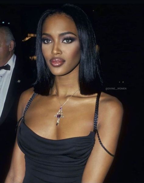 Naomi Campbell, A Black, A Woman, Black Dress, Makeup, Black, Make Up