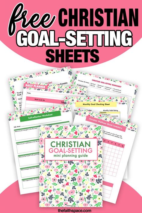 20 Guiding ideas for Christian goal setting - How to set goals Biblically (plus Christian goal-setting worksheet) Christian Goal Setting, Christian Planner Ideas, Christian Templates, Prayer Binder Ideas, Goal Planner Printable Free, Biblical Woman, Bible Planner, Goals Examples, Faith Goals