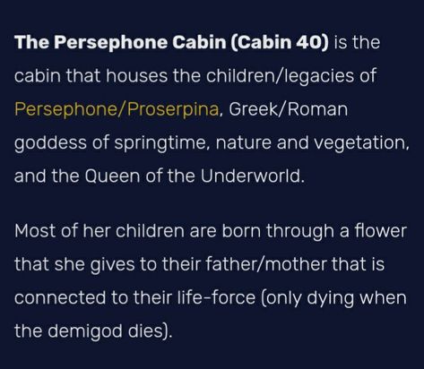 Child Of Persephone Pjo, Child Of Persephone, Persephone Cabin, Daughter Of Persephone, Goddess Persephone, Persephone Goddess, Pjo Dr, 40 Aesthetic, Roman Goddess