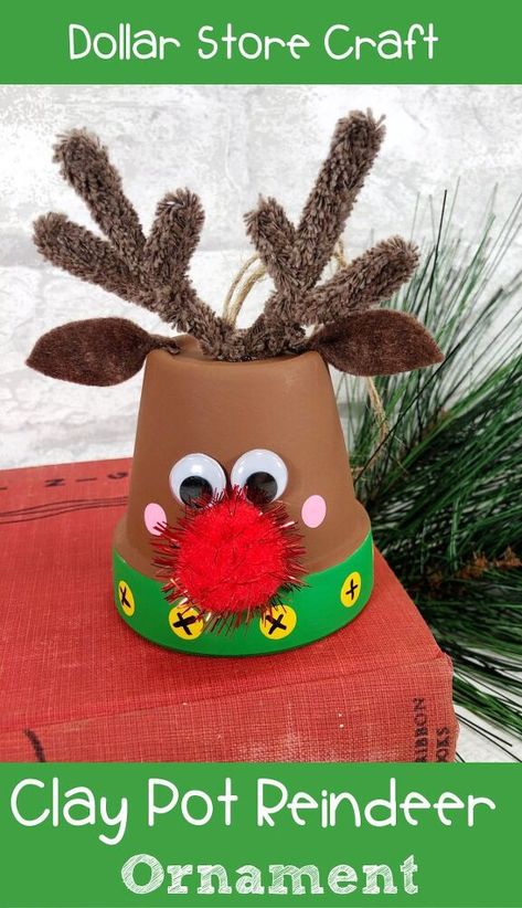 Plant Pot Ornaments, Reindeer Clay Pots, Mini Clay Pot Christmas Ornaments, Terracotta Pot Ornaments, Small Clay Pot Crafts Christmas Gifts, Simple Xmas Crafts For Kids, Flower Pot Ornaments, Mini Flower Pot Christmas Ornaments, Mini Terra Cotta Pot Crafts Christmas