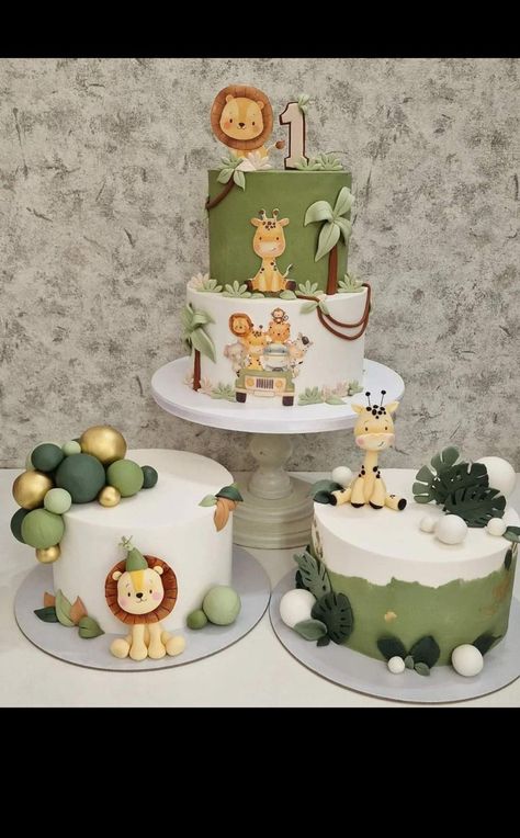 Lion 1st Birthday Cake, Wild One Jungle Cake, 1st Safari Birthday Party, Wild One Baby Shower Cake, Animal Theme 1st Birthday Party, Wild One Birthday Cake Ideas, Simple 1st Birthday Ideas, Safari Bday Cake, Wild One Cakes