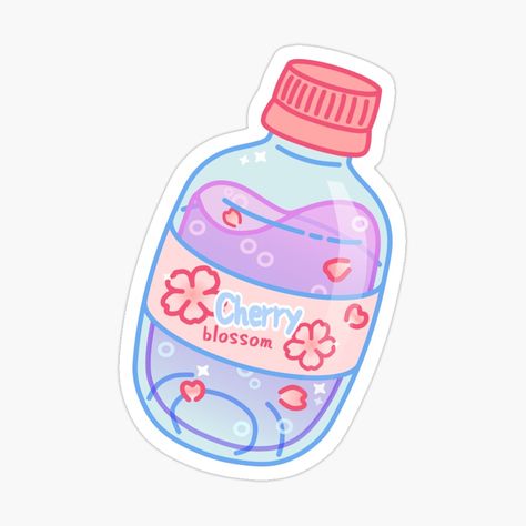 Get my art printed on awesome products. Support me at Redbubble #RBandME: https://www.redbubble.com/i/sticker/Cute-cherry-blossom-drink-by-Science-nerd/69137629.EJUG5?asc=u Hadiah Diy, Stickers Cool, 귀여운 음식 그림, Preppy Stickers, Drink Stickers, Cute Laptop Stickers, Science Nerd, Stickers Kawaii, Cute Food Drawings