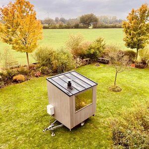 Mobile Sauna ⇒ Scandinavian Design ✓ High quality Portable Sauna Sauna On Trailer, Small Sauna Ideas, Sauna Trailer, Trailer Sauna, Scandinavian Sauna, Sauna Project, Scandinavian Saunas, Infrared Sauna Benefits, Mobile Sauna