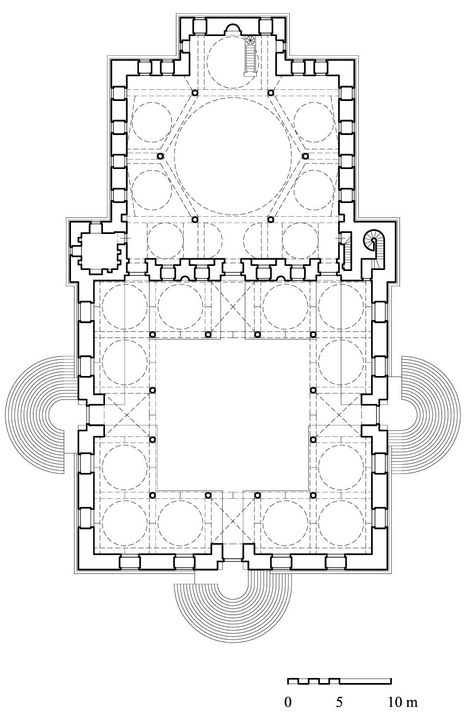 Floor plan of Malika Safiyya Mosque | Archnet Mosque Floor Plan, Mosque Plan Architecture, Mosque Design Islamic Architecture, Site Plan Design, Mosque Design, Mosque Art, Window Display Retail, Mosque Architecture, Plans Architecture