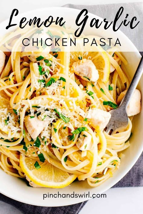 Chicken Pasta Crockpot Recipes, Pasta Crockpot Recipes, Pasta Bake Chicken, Lemon Butter Chicken Pasta, Baked Chicken Pasta, Lemon Garlic Chicken Pasta, Lemon Pasta Recipes, Garlic Chicken Pasta, Lemon Chicken Pasta