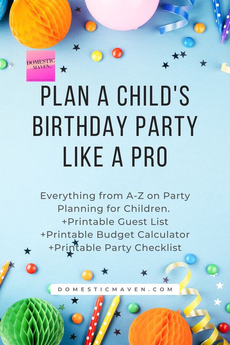 Birthday Party Schedule, Kids Birthday Party Checklist, Birthday Party Planning Checklist, Indoor Birthday Parties, Birthday Party Checklist, Kids Party Planning, Birthday Party Decoration Ideas, Party Planning Business, Budget Calculator