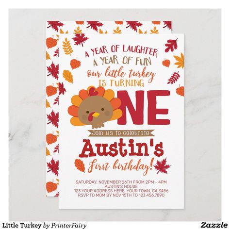 Turkey Birthday Party, Thanksgiving Birthday Parties, Turkey Party, Pumpkin Birthday Parties, Boys First Birthday Party Ideas, November Birthday, First Birthday Themes, Turkey Thanksgiving