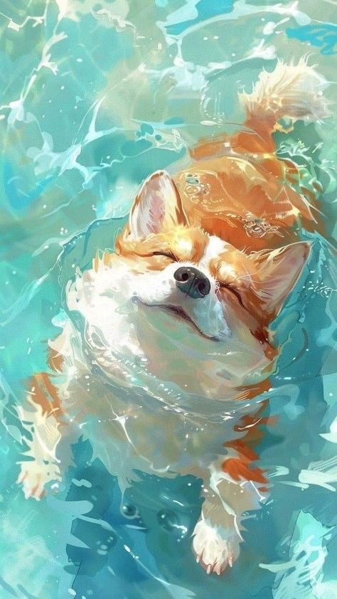 Corgi Wallpaper, Dog Wallpaper, Wallpaper Collection, Arte Animal, Dog Paintings, Cute Wallpaper Backgrounds, Cute Animal Drawings, Anime Kawaii, 귀여운 동물