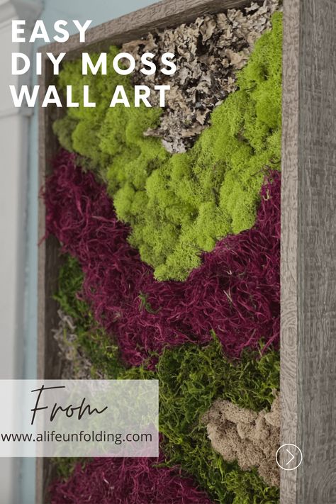 Diy Preserved Moss Wall Art, Moss Frame Diy, Diy Moss Wall Art, Diy Moss Wall, Moss Inspiration, Diy Textured Wall, Plant Wall Diy, Cottage Academia, Moss Gardens