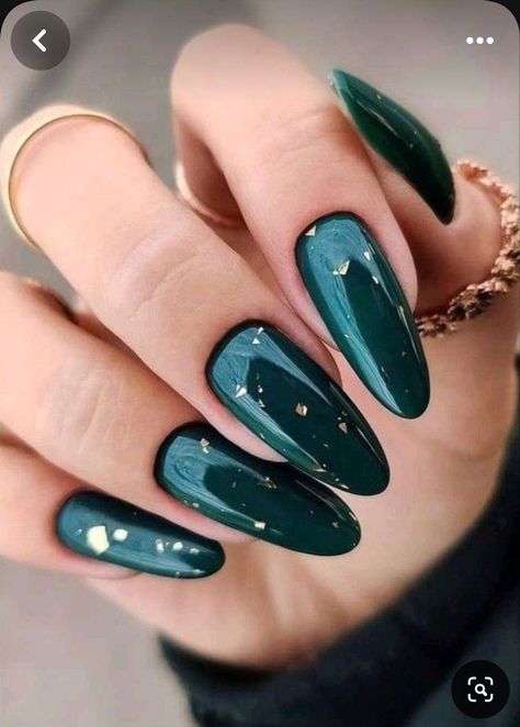 Nails Jewel Tones, Emerald Nails, Green Acrylic Nails, Dark Green Nails, Winter Nails Acrylic, Christmas Gel Nails, Green Nail, Christmas Nails Acrylic, Festival Nails