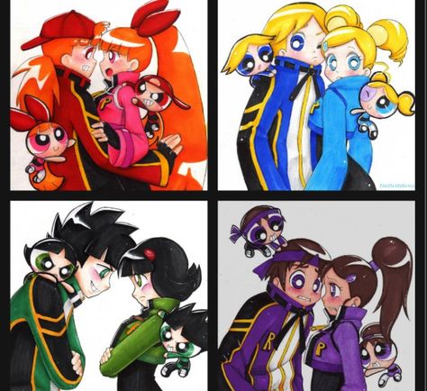 Ppg X Rrb, Powerpuff Kızları, Power Puff Girls Z, 4 Panel Life, Powerpuff Girls Cartoon, Powerpuff Girls Fanart, Rowdyruff Boys, Ppg And Rrb, Anime Vs Cartoon