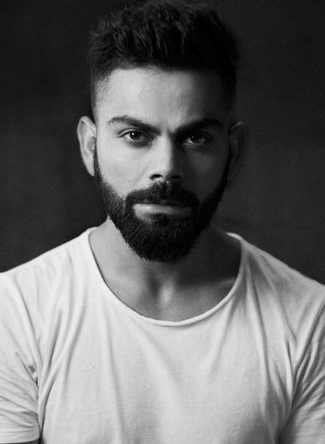 Viral Kohli Image #viral_kohli_image #IndianCelebrities Virat Kohli, Hairstyles, Black And White, White, Black