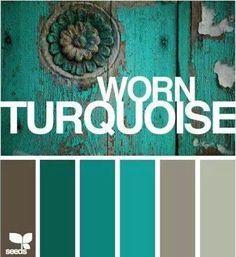 Coral Living Rooms, Design Seed, Bedroom Turquoise, Teal Living Rooms, Family Room Makeover, Turquoise And Brown, Kitchen Paint Colors, Grey Color Scheme, Trendy Living Rooms