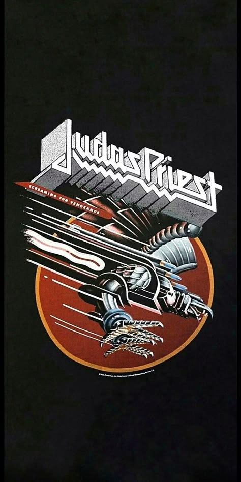 Judas Priest Rock Metal Wallpaper, Metal Band Wallpaper Iphone, Heavy Metal Aesthetic Wallpaper Iphone, Rock Band Posters Heavy Metal, Judas Priest Poster, Judas Priest Logo, Arte Heavy Metal, Rock Album Covers, Rock Band Posters