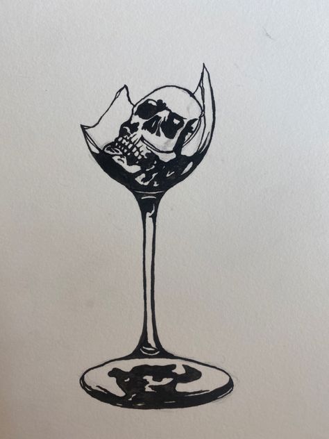 Wine Bottle Drawing, Wine Glass Tattoo, Wine Tattoo, Funky Tattoos, Bottle Tattoo, Bottle Drawing, Drawing Things, Alcohol Bottles, Body Tattoos