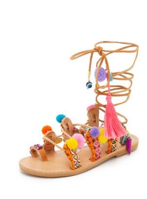 Designer looks for less Unicorn Shoes, Pom Pom Sandals, Holiday Wishlist, Lace Sandals, Leather Strap Sandals, Strappy Leather Sandals, Colored Sandals, Strappy Sandals Flat, Colorful Embroidery