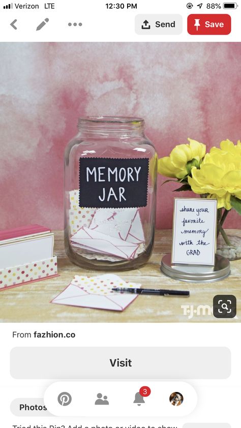 Grad Party Advice Jar, Grad Party Signing Ideas, Grad Party Memory Jar, Cute Grad Party Activities, Creative Grad Party Ideas, Grad Party Simple Decor, Guest Book Birthday Party, Grad Party Sign In Guest Books, Open House Decorations Graduation