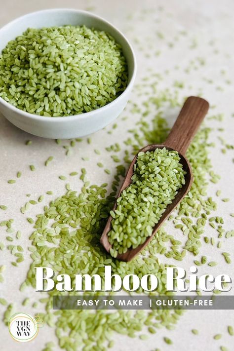 Learn how to cook perfect green Bamboo Rice also known as Jade rice every time. Use it in bowls, vegan sushi or as a delicious side dish. Jade Rice Recipe, Bamboo Rice Recipe, Bamboo Recipes, Green Rice Recipe, Sweet Sticky Rice, Bamboo Rice, Healthy Vegan Dinner Recipes, Vegan Soul Food, Party Hosting