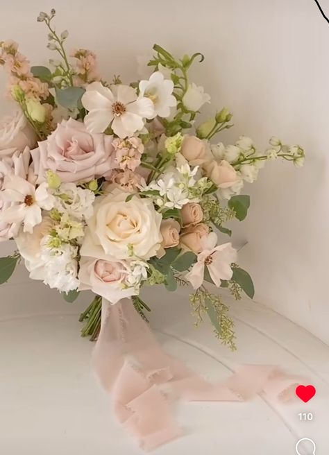 Pink Romantic Wedding Flowers, Bridal Bouquet Ivory And Blush, Elegant Wedding Bouquets Blush Pink, Pale Pink Bridesmaid Bouquet, Cream And Blush Wedding Flowers, Neutral And Pink Wedding, Wedding Flowers Light Pink, Wedding Flowers Champagne, Delicate Bridal Bouquet